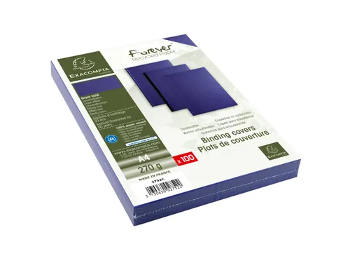 Pak van 100 schutbladen Linnenprint voor A4 bindrug-Donkerblauw