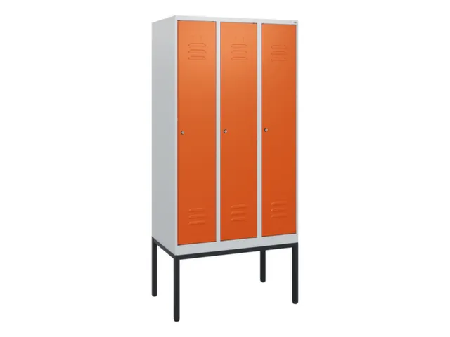 locker,HxBxD 1950x900x500mm,3vak,vak B 300mm,cil.-slot,voetonderstel