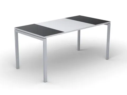 Bureau Hxbxd 750x1600x800mm Zwart/wit 4-Poots Onderstel Wit