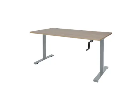 Slinger Bureau Zit-sta Aluminium Poot 160x80cm Blad Robson Eiken