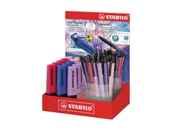 Balpen STABILO Pointball en Markeerstift STABILO Boss Wildflower mix