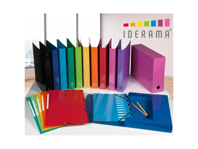 Elastomap A4 3 kleppen IDERAMA Maxi Capacity glanskarton zwart