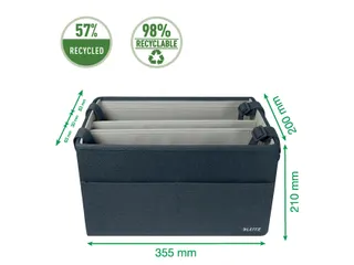 Leitz Hot Desking Stoffen opbergtas Fluweel Grijs 35,5x21x20cm - 3
