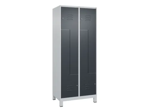 Z-garderobekast,HxBxD 1950x800x500mm,vak B 200/400mm,cil.-slot,voeten