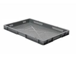 Euronorm-stapelbak 9.5l 50x600x400mm Wanden/bodem Opengewerkt Grijs