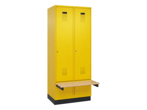 locker met bank,HxBxD 1950x800x815mm,2vak,vak B 400mm,cilinderslot