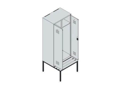 locker voor scheiding van kleding,HxBxD 2120x800x815mm,2vak