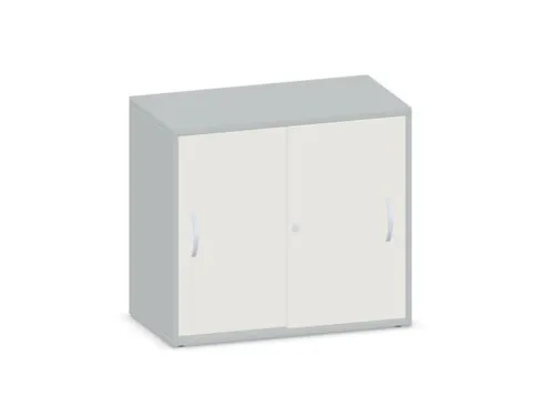 Schuifdeurkast 720x800x430mm Decor Romp Lichtgrijs Decor Front Wit