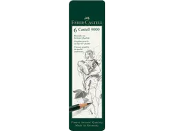 Potlood Faber-Castell 9000 6 hardheden in blik