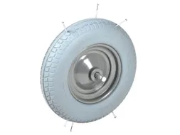 kruiwagenwiel,draagverm. 200kg,Ø 400mm,aslengte 150mm,PU-banden