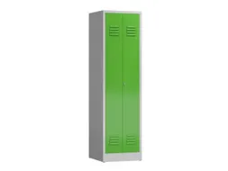 Lockerkast 1800x500x500mm 2 vakken, klinksluiting, RAL6018