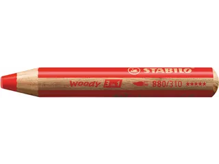 Kleurpotloden STABILO 880 woody 3 in 1 multitalent rood - 3
