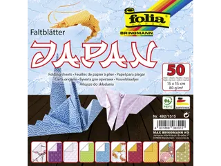 Vouwblaadjes Folia 80gr 15x15cm 50 vel 2-zijdig Japan 10 designs assor - 2