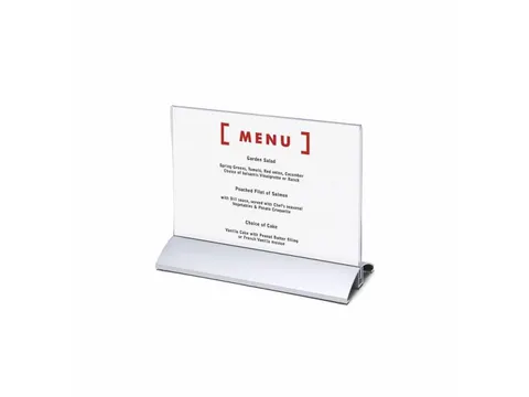 Menukaarthouder IEZZY liggend A5 aluminium voet