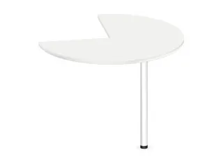 aanbouwtafel,i.h.v.,HxØ 720-840x1000mm,driekwartrond,Bl-wit - 1