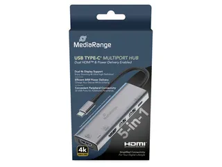 MediaRange USB Type-C 5-in-1 Multiport Adapter Zilver - 2