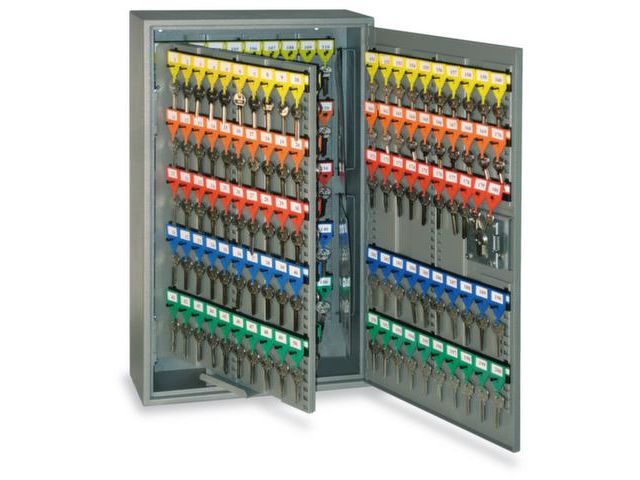 Sleutelkast Staal 600x350x140 200haakjes Stiftcilinderslot Zilvergrijs | Sleutelkastjes.be
