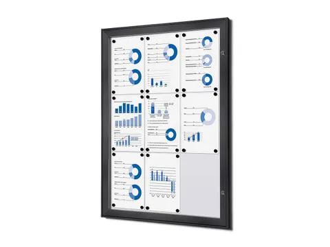 Vergrendelbaar vitrine mededelingenbord Indoor/Outdoor 9xA4 Antraciet