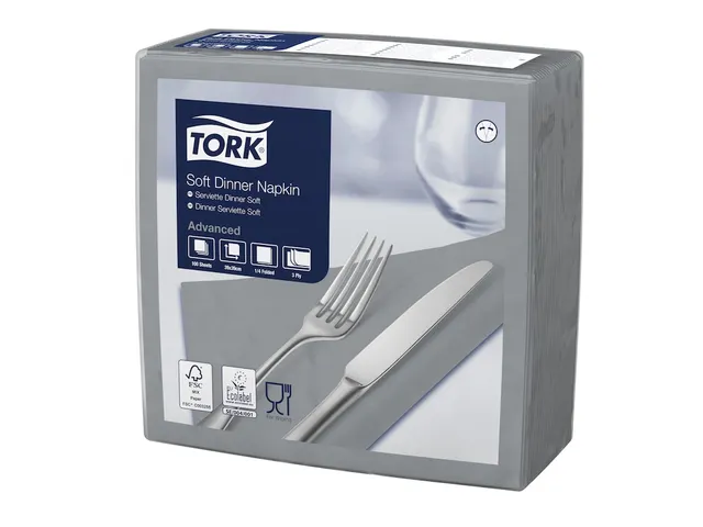 Tork 477673 Soft Dinnerservet Advanced Grijs 39x39cm