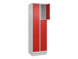 lockerkast,HxBxD 1950x600x500mm,2x3vakken,vak B 300mm,cil.-slot,sokkel