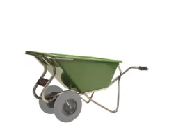 aluminium kruiwagen,160l,HxBxD 800x715x1630mm,PP-bak,groen,aluminium