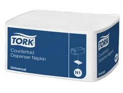 Tork 10935 Dispenserservet 30x33cm 1-laags Counterfold Wit 24x300st