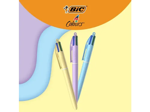 4-Kleuren balpen Bic pastel assorti display à 30 stuks