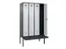 locker met bank,voor scheiding van kleding,HxBxD 2120x1200x815mm,4vak