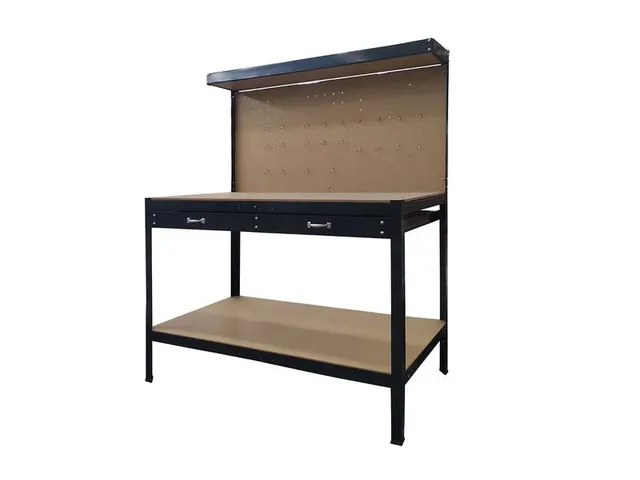 Werkbank met lade zwart 120x60x155cm WB100