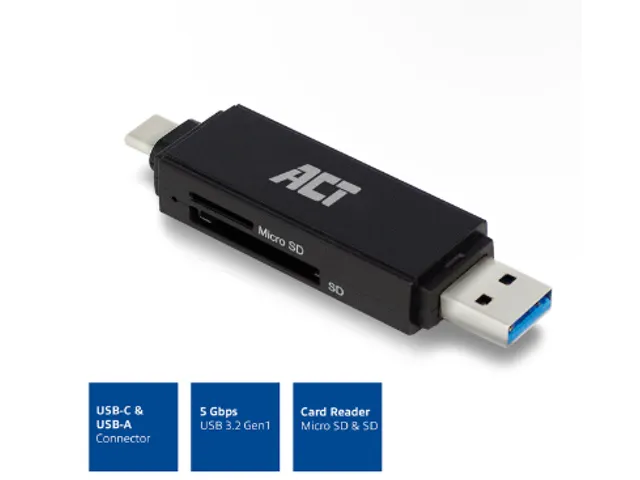 Kaartlezer ACT USB-C/USB-A 3.0
