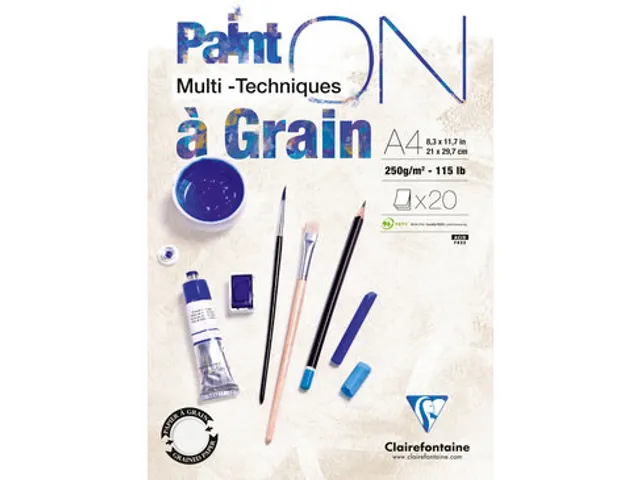 Tekenblok Clairfontaine Paint On A4 korrel 20v 250g