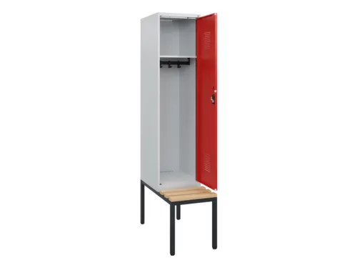 locker met bank,HxBxD 1950x400x815mm,1vak,vak B 400mm,cilinderslot