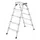 Dubbele Ladder,Beide Zijden,2X5Geribbelde Treden,Aluminium