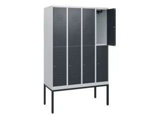 dubbeldekse locker,HxBxD 1950x1200x500mm,4x2vak.,vak B 300mm,cil.-slot - 2