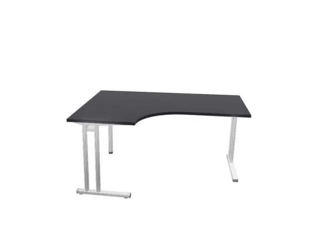 bureau in vrije vorm,HxBxD 740x1600x1200mm,vrije vorm,CC-zwart