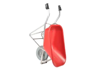 aluminium kruiwagen,90l,HxBxD 870x625x1430mm,HDPE-bak,rood,aluminium - 2