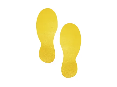 Vloermarkeringssticker Voet Geel 90x240mm