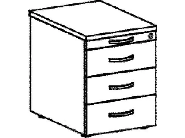 mobiel ladeblok,HxBxD 570x430x600mm,3lade(n),lichtgrijs