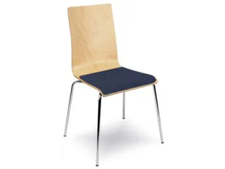 Houten Kuipstoel Zitschaal Beuken Stofbekleding Donkerblauw 4 Stuks - 2