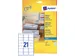 Adresetiket Avery J8160-25 63.5x38.1mm Inkjet Wit 525 stuks