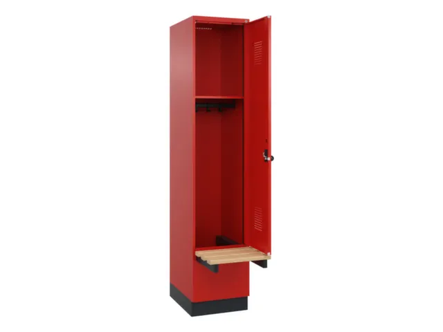 locker met bank,HxBxD 1950x400x815mm,1vak,vak B 400mm,draaigrendel