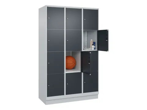 lockerkast,HxBxD 1950x1200x500mm,3x4vakken,vak B 400mm,cil.-slot