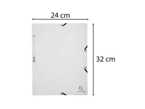Elastomap 3 kleppen glanskarton 400g/m2 - A4-Wit