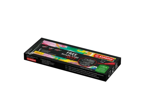 Acrylmarker STABILO Free Acrylic T100 zwart 1-2mm