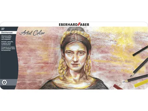 Ensemble de dessin Eberhard Faber Artist Color étui en métal 37 piè