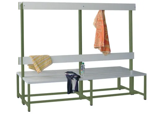 dubbele zitbank,HxLxD 1600x2000x770mm,onderstel RAL6011