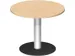 vergadertafel,HxØ 720x900mm,rond,schotelvoet RAL9006,blad beuken