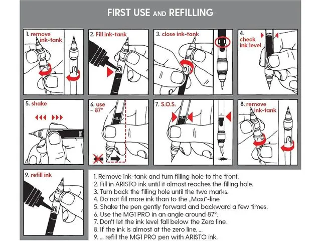 Tekenpen Aristo Studio-set 8-delig