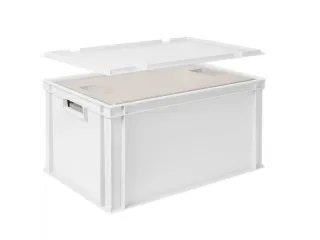 Euronorm-stapelbak,m. isoleerbox,HxLxB 320x600x400mm,65/35l,PP,wit - 4