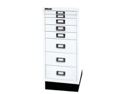 kantoor-ladekast HxBxD 670x279x380mm 8 laden romp verkeerswit staal